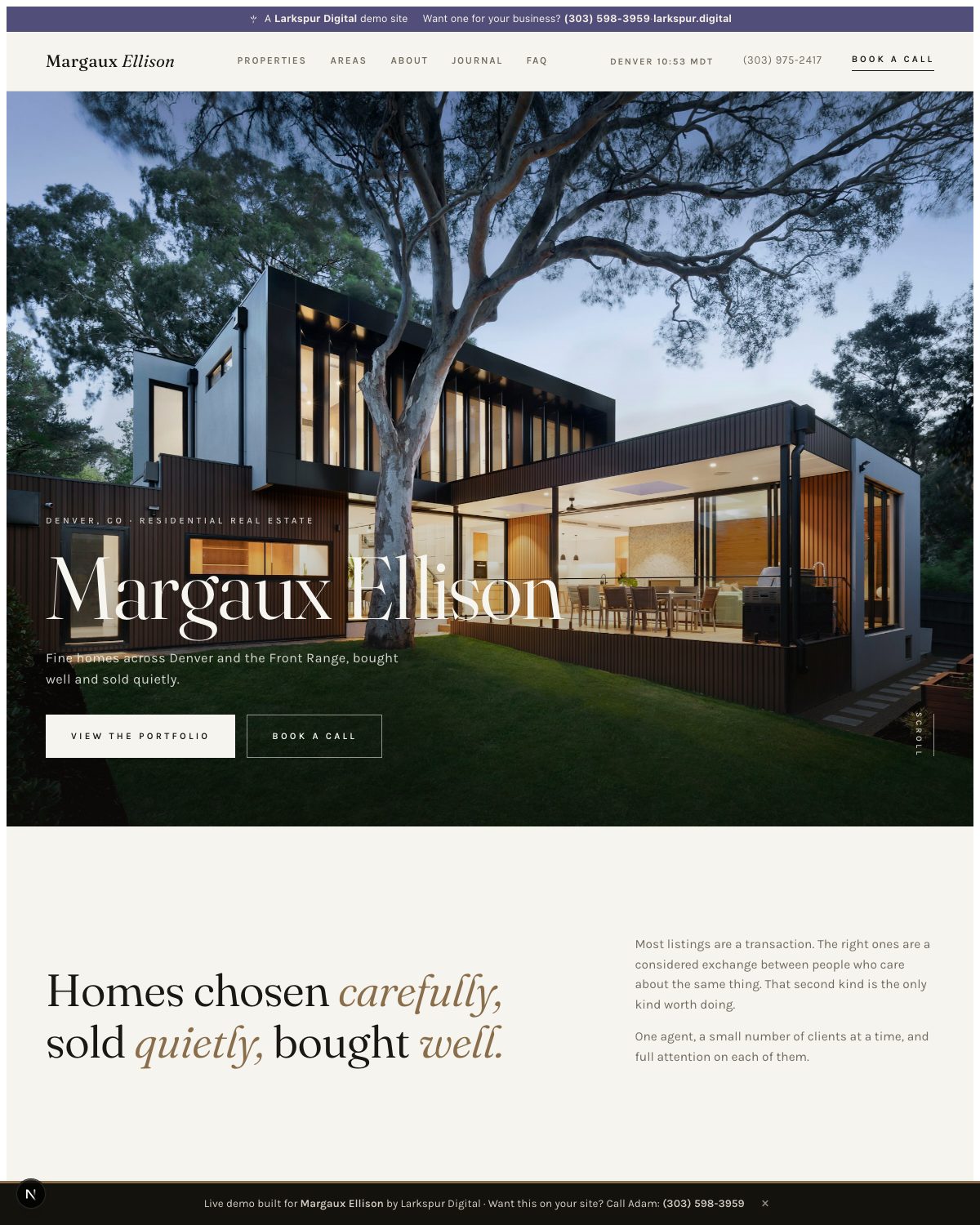 Margaux Ellison, a Personal realtor · editorial luxury website demo